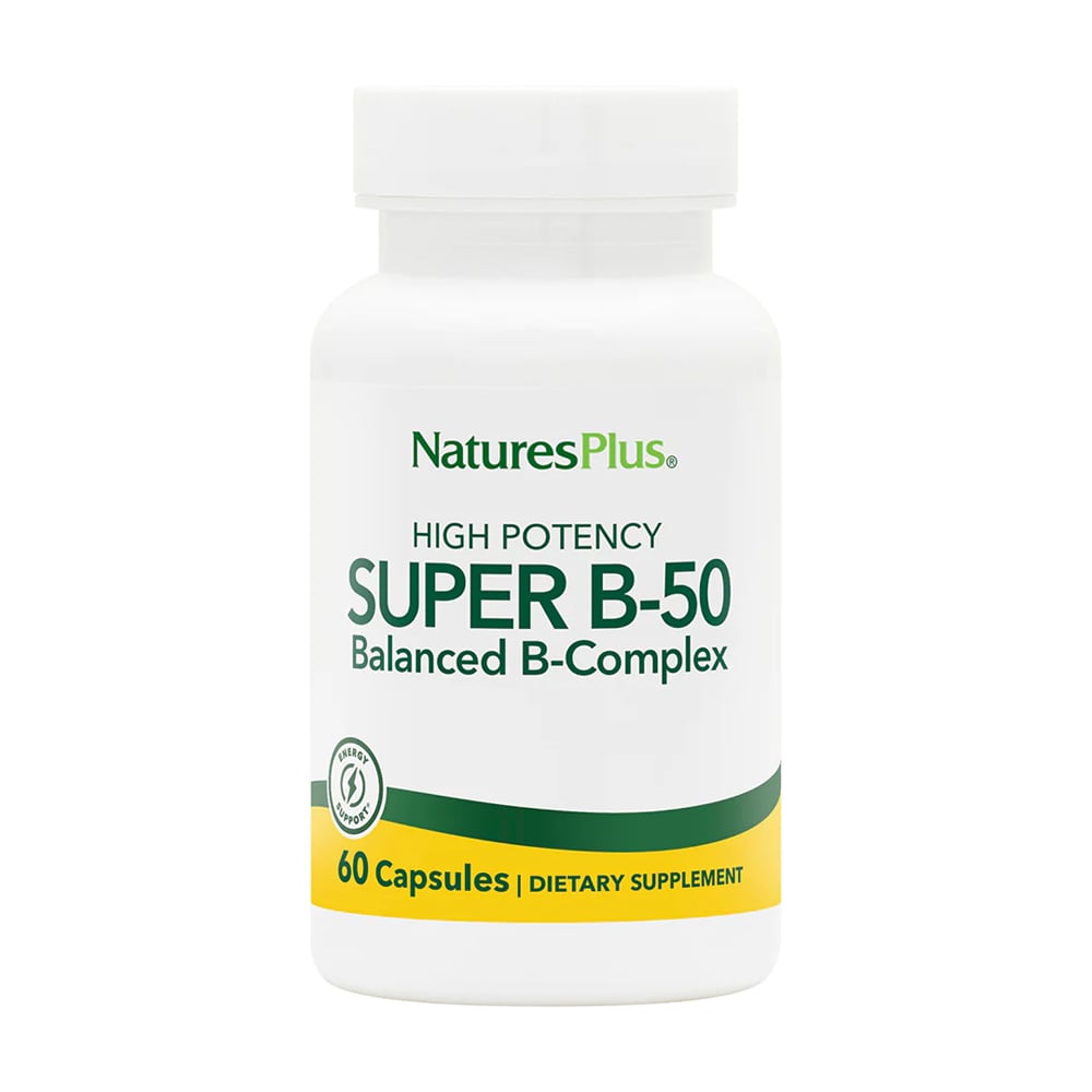 Збалансований B-комплекс NaturesPlus Super B-50 Balanced B-Complex, 60 капсул
